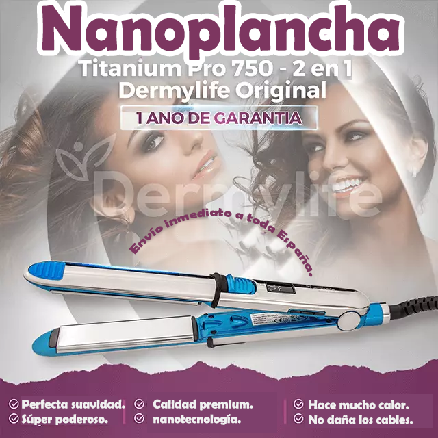 Plancha de pelo nano titanio Pro750 - Profesional - 2 en 1 - Original 2023