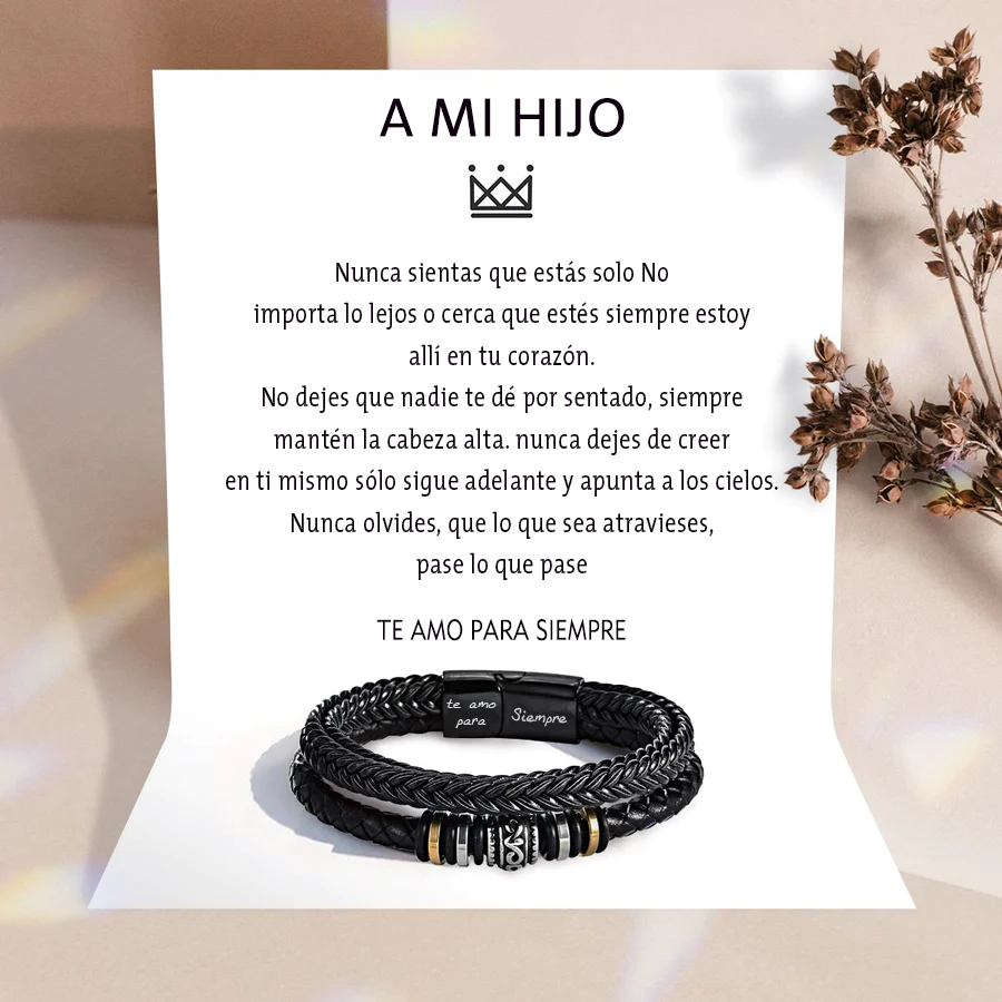 TE AMO POR SIEMPRE | PULSERA HOMBRE CUERO REGALO