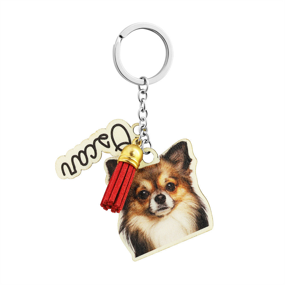 Personalized animal wood keychain