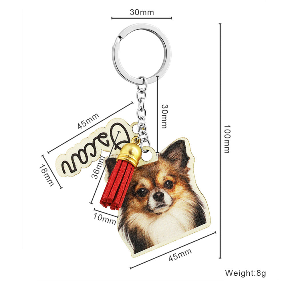 Personalized animal wood keychain