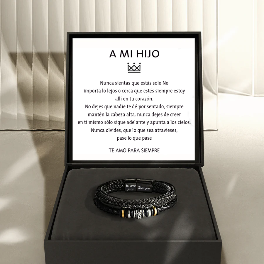 TE AMO POR SIEMPRE | PULSERA HOMBRE CUERO REGALO