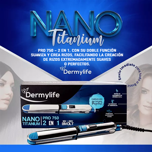 Plancha de pelo nano titanio Pro750 - Profesional - 2 en 1 - Original 2023